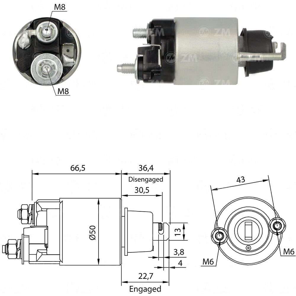Zm 703 MARŞ OTOMATİĞİ 12V KUBOTA / SUBARU / TOYOTA
