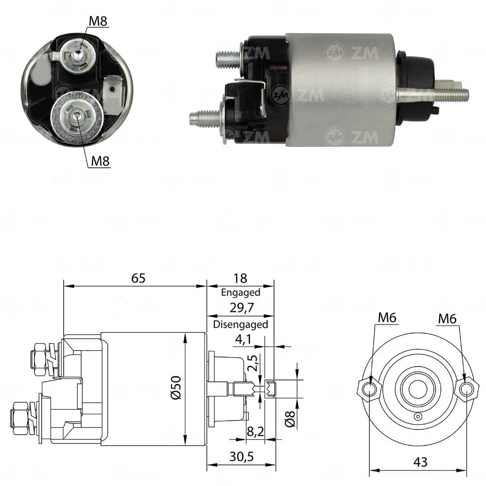 Zm 705 MARŞ OTOMATİĞİ 12V AGRALE / GM - CHEVROLET / GM - ISUZU / JOHN DEERE / KUBATO / MASSEY FERGUSON (SND-0705)