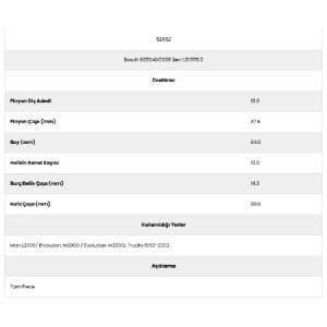 Form Metal 52882 Kanal 10 Man 10 Diş 71511780 Marş Dişlisi