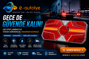 ÇERAY Yeni Neon Led Stop Lambası Kayar Sinyalli Kamyon-tır-dorse-karavan-kamyonet 12x24 Volt 1adet