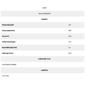 Form Metal 53367 Transit 2.2 10 Kanal 12 Diş 10062102 Marş Dişlisi