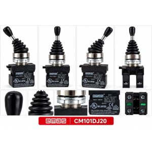 EMAS CM101DJ20 1NO+1NO Kalıcı 2 Pozisyonlu Metal Joystick Buton 22 mm