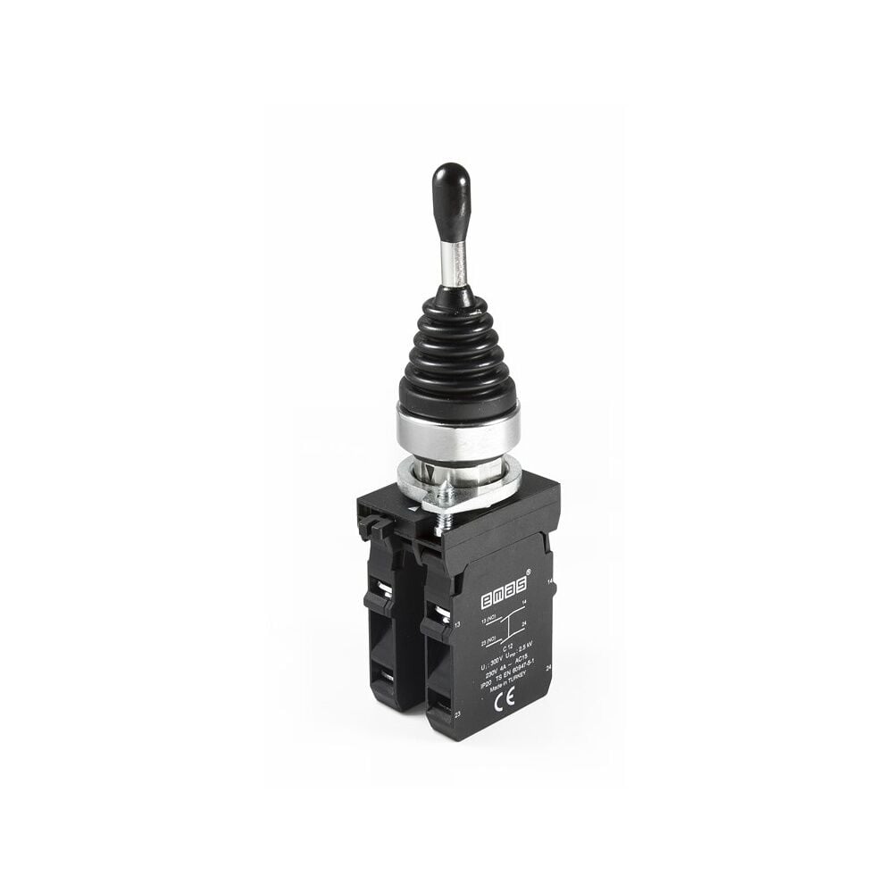 EMAS CM707DJ40 2NO+2NO Kalıcı 4 Pozisyonlu Metal Joystick Buton 22 mm