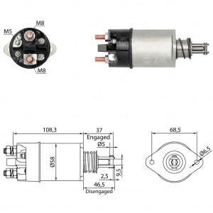 Zm 801 MARŞ OTOMATİĞİ 12V PEUGEOT 504 / RENAULT ESPACE - FUEGO - MASTER - 18 - 21 - 25 - SAFRANE - TRAFIC