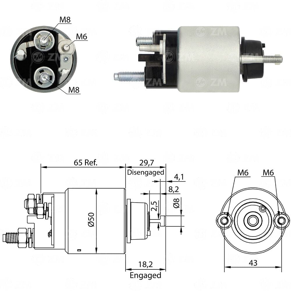 ZM 8708 Marş Otomatiği 12V Ford E150 - E250 - E350 - E450 - F150 - F250 - F350 - F450 - F550 - Mustang / Lincoln Navigator