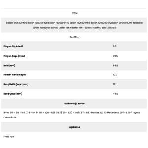 Form Metal 53614 Mercedes L207 10 Kanal 9 Diş 10062094 Marş Dişlisi