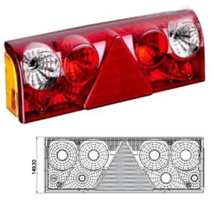 Üniversal Kamyon Dorse Stop Camı Beyaz Sinyalli - 201615-BC