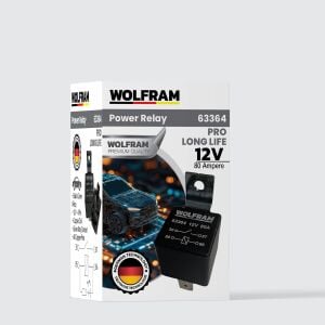 Çift Platinli Siyah 4 Uçlu Pro Marş Güç Rölesi 12V 80A
