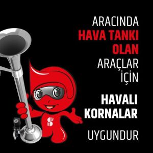 SEGER-82Mh Marin Havalı Korna 24V, Krom Borulu