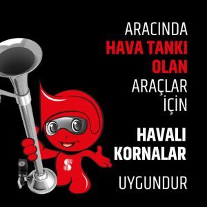 SEGER-82Mh Marin Havalı Korna 24V, Krom Borulu