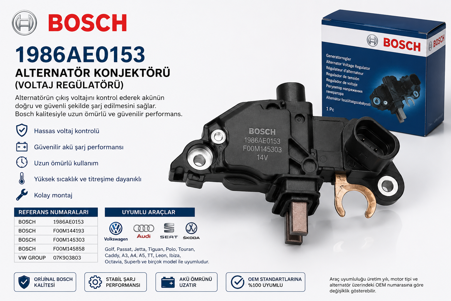 Alternatör Konjektörü Volkswagen Golf