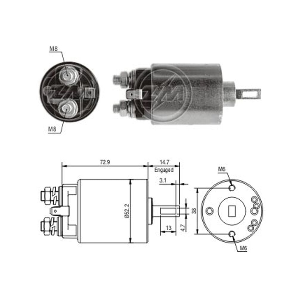 ZM 784 Marş Otomatiği 12V Massey Ferguson Tractor / Nissan 200 - 280 - 510 - 610 - 620 - 710 - Bluebird - Datsun - Laurel