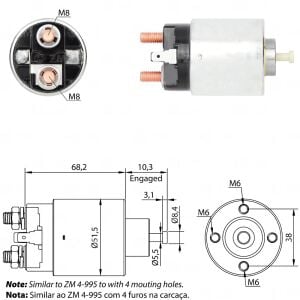 ZM 7995 Marş Otomatiği 12V Citroen C-Crosser / Mitsubishi ASX - Colt - Lancer - Outlander / Nissan March