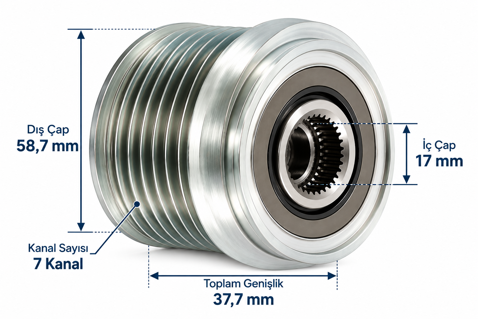 Biesey Ford Transit V347 2.4 TDCi Land Rover Alternatör Kasnağı 535012810 4670128