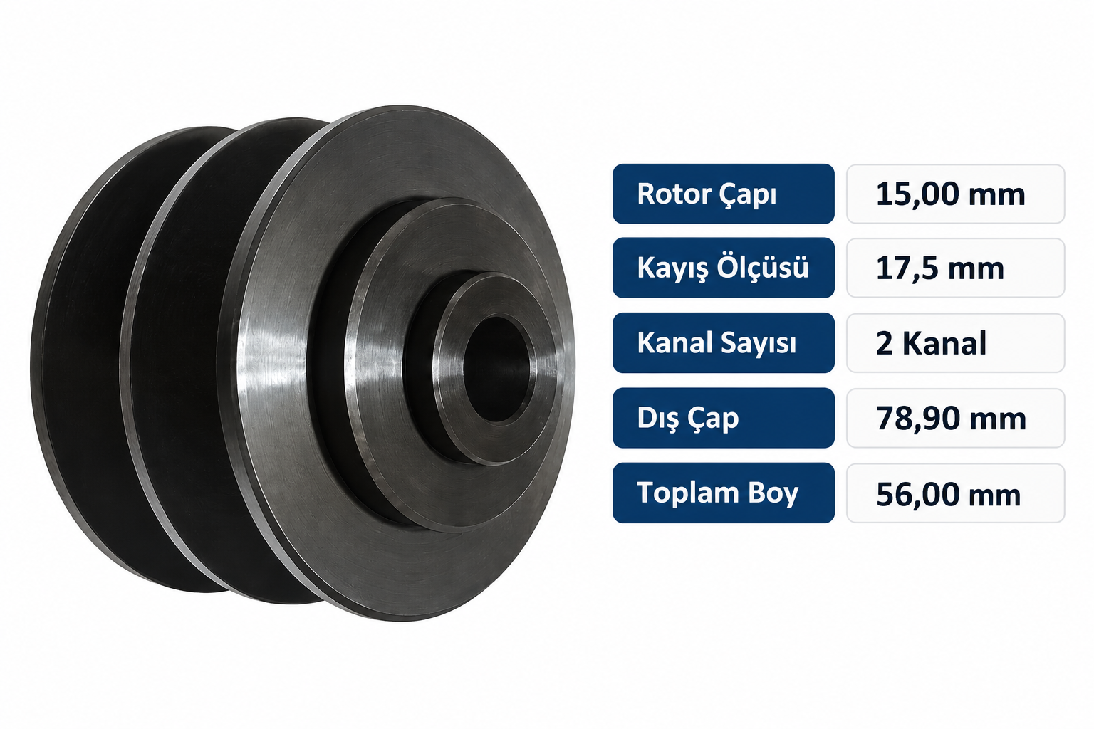 Biesey İş Makinesi Alternatör Sabit Kasnağı Çift Kanallı 993047 AKS93047