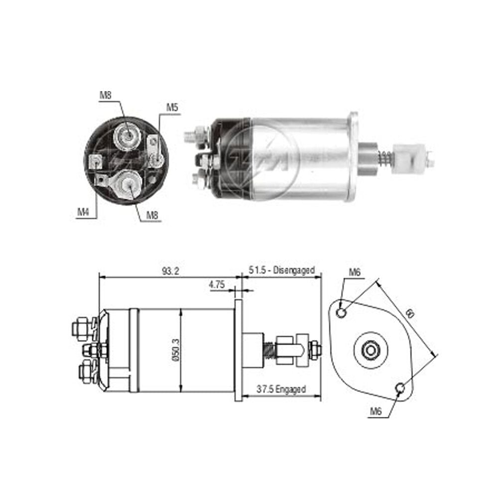 ZM 821 Marş Otomatiği 12V Ford F100 - F150 - F1000 - Fairlane - Falcon