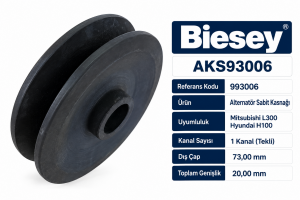 Biesey Mitsubishi L300 Hyundai H100 Alternatör Sabit Kasnağı Tekli V Kayış 993006 AKS93006