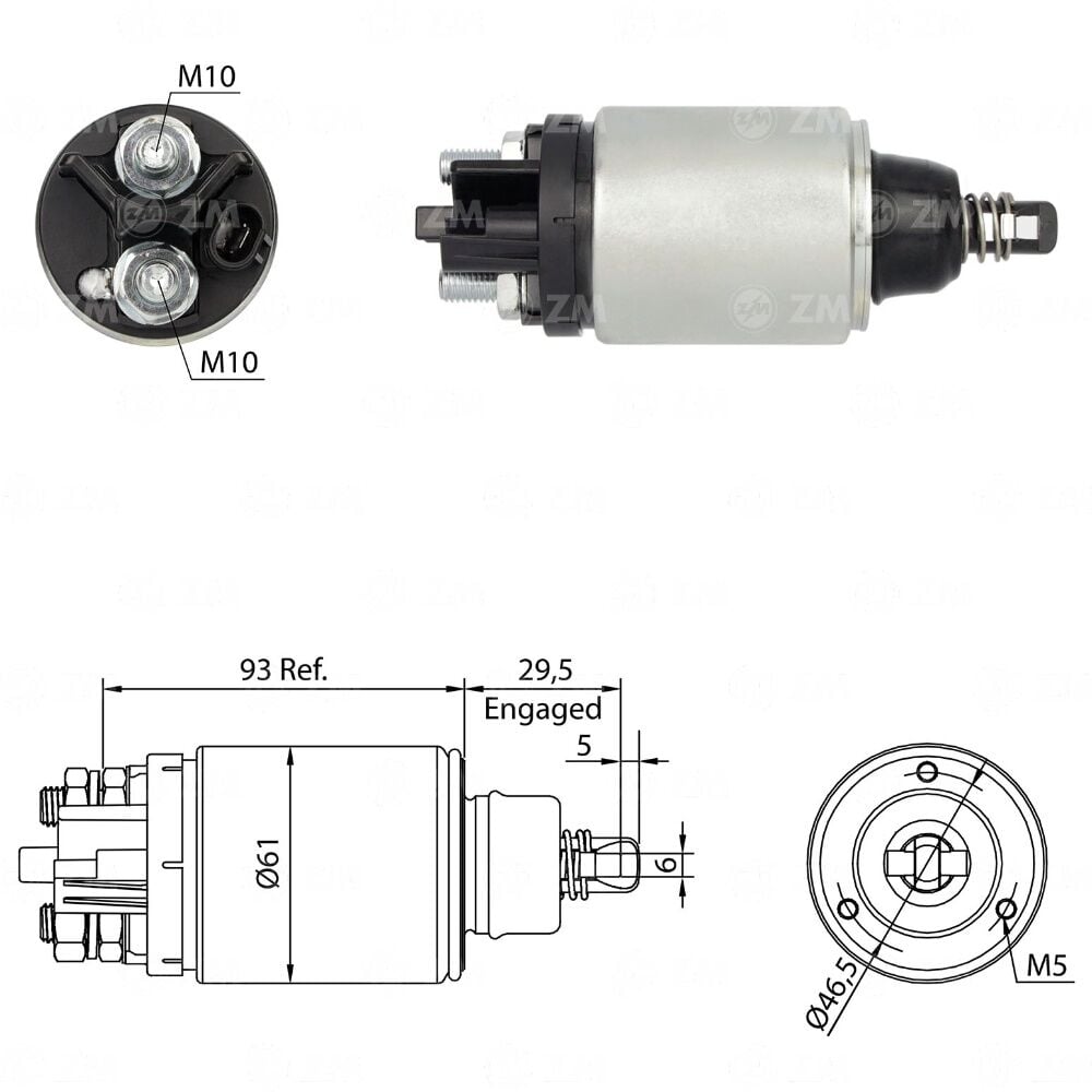 ZM 826 Marş Otomatiği 12V Case / JCB / Massey Ferguson / Perkins / Valtra
