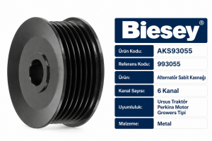 Biesey Ursus Traktör Perkins Motor Alternatör Sabit Kasnağı 6 Kanal 993055 AKS93055