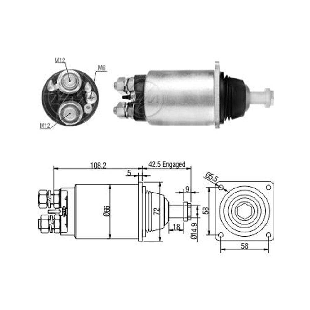 ZM 831 Marş Otomatiği 12V Case / Cummins / Volkswagen