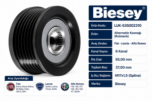 Biesey Fiat Lancia Alfa Romeo Alternatör Kasnağı 535002310 4670023