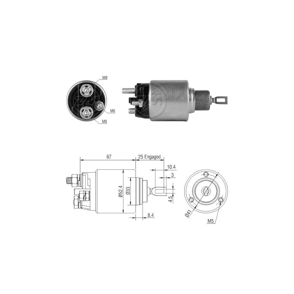 ZM 8382 Marş Otomatiği 12V Ford Edge - Focus - Galaxy - Mondeo - S-Max 2.0 / Ford-Lincoln