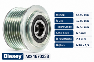 Biesey 4670238 Alternatör Kavrama Kasnağı Toyota 0238