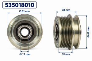 Biesey 4670180 Toyota Corolla Yaris 1.4 D-4D Alternatör Rulmanlı Kasnağı 535018010