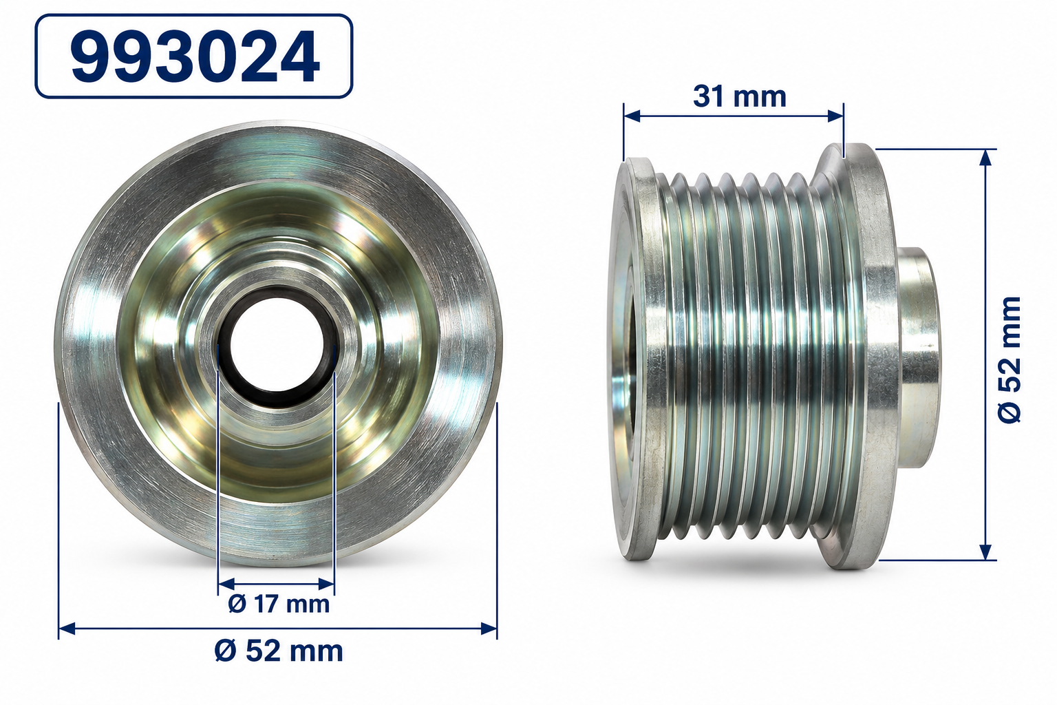 Biesey ASK93024 Ford Fiesta 1.6 16V Benzinli Alternatör Sabit Kasnağı 993024