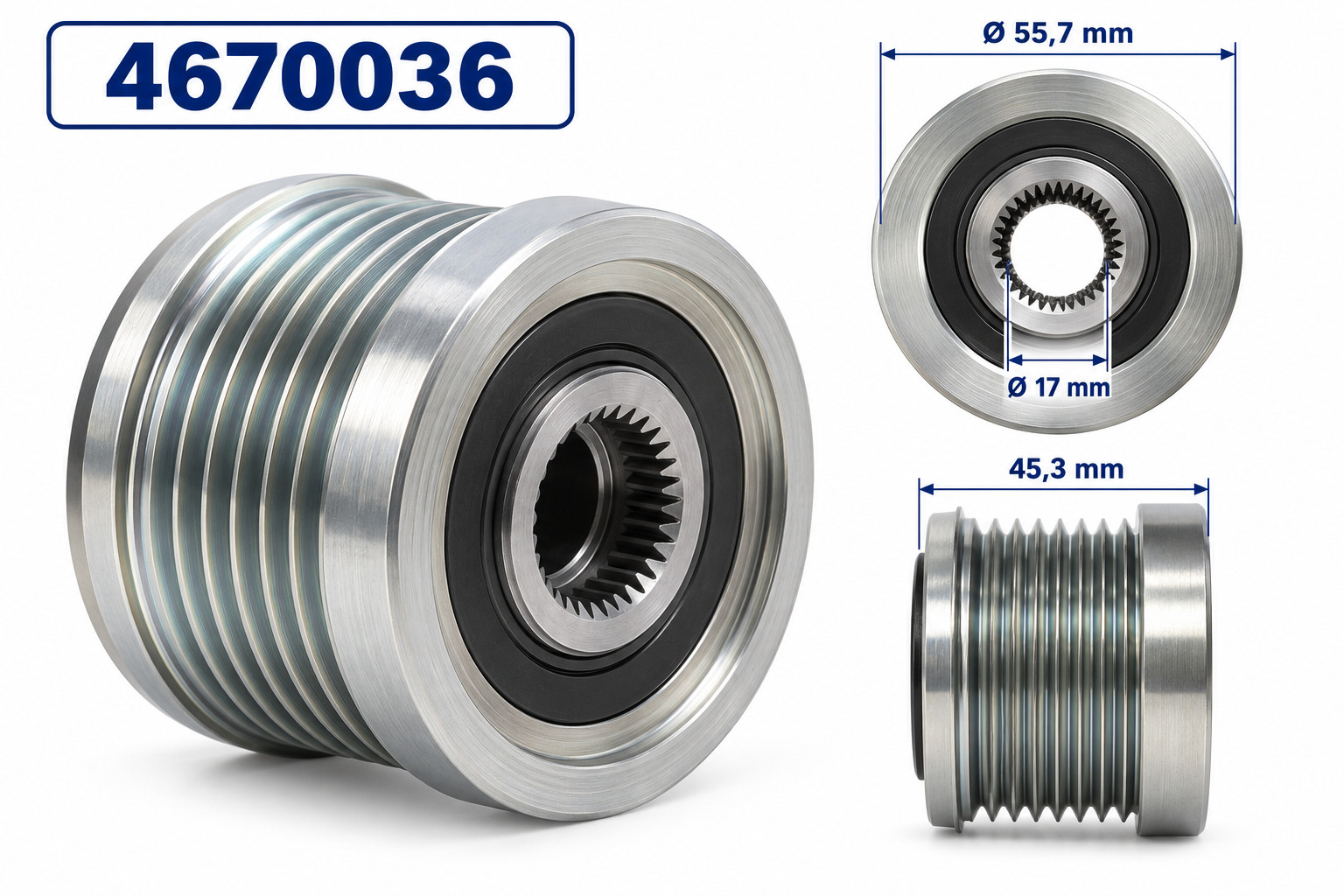 Biesey 4670036 Audi A4 A6 Alternatör Rulmanlı Kasnağı 6 Kanal LUK 535003610