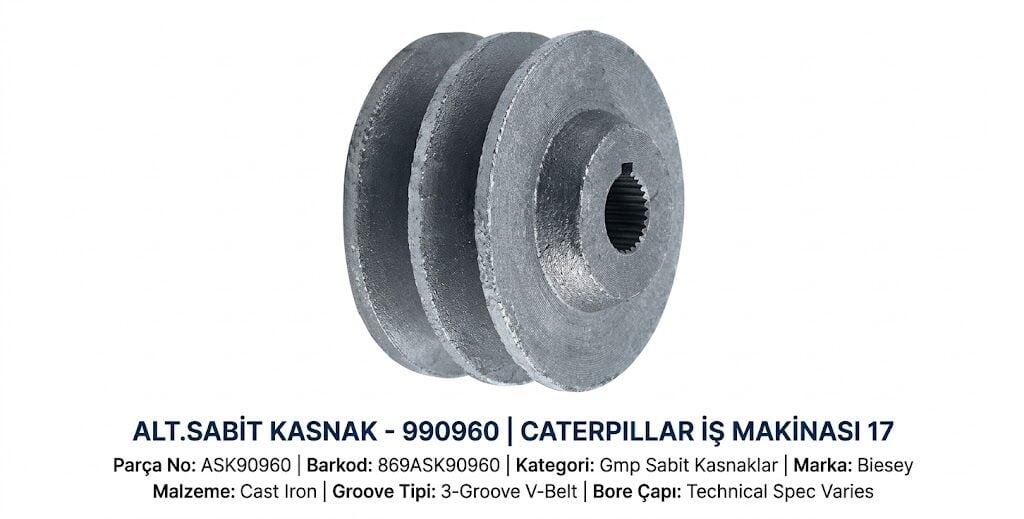 Biesey ASK90960 İş Makinesi Alternatör Sabit Kasnağı Çift V Kanallı 990960