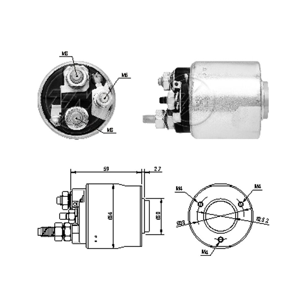 ZM 6495 Marş Otomatiği 12V Civatalı 594362