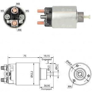 ZM 1860 Marş Otomatiği 12V Çift Civata 114583