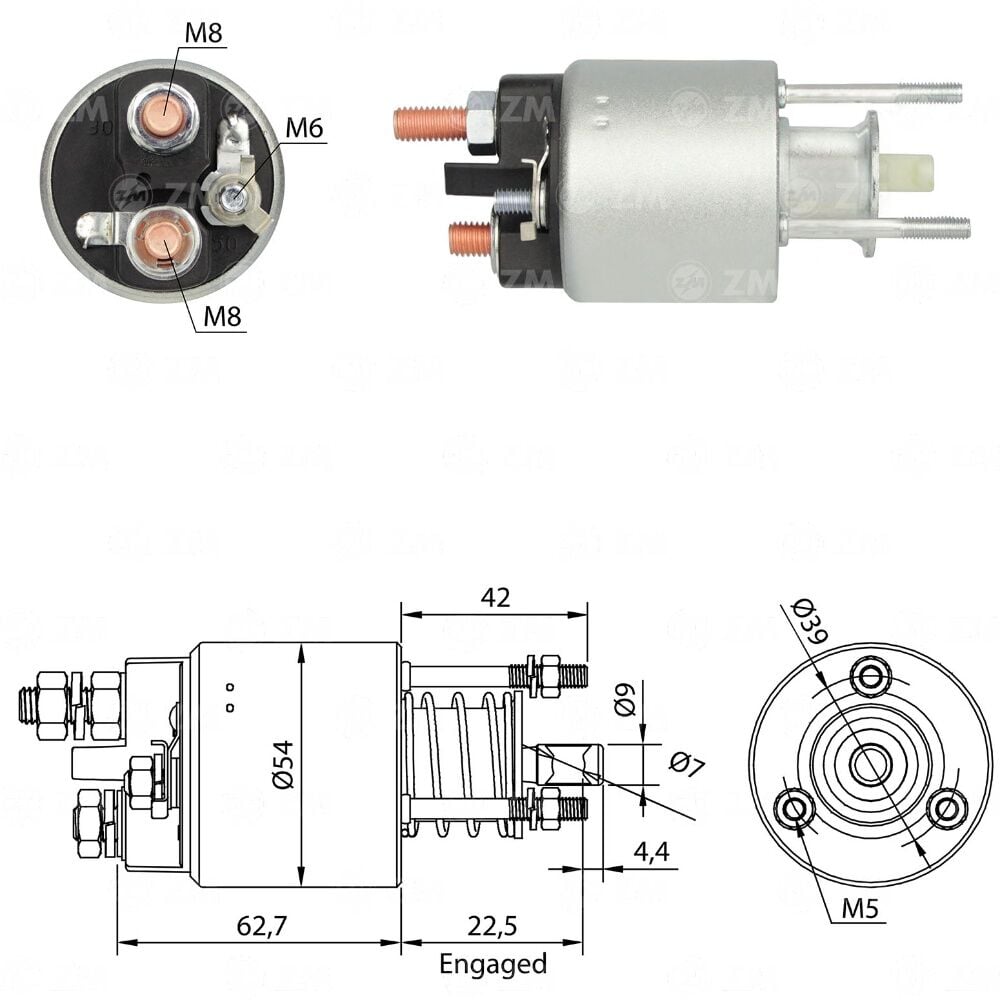 ZM 3395 Marş Otomatiği 12V 63602404 Fiat Ducato Iveco Daily Peugeot Boxer