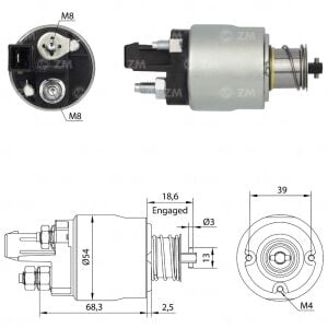 ZM 4492 Marş Otomatiği 12V D7ES6 Soketli 494809 Volkswagen Audi Seat Skoda