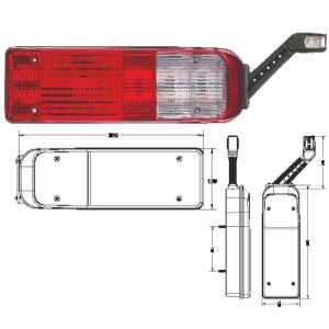 Üniversal Dorse Stop Lambası Kablolu Boynuzlu Sol - 201205-KBLH