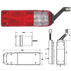 Üniversal Dorse Stop Lambası Kablolu Boynuzlu Sağ - 201205-KBRH