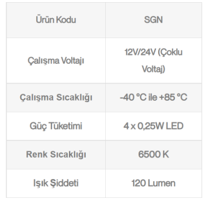 Sanel Kuğu Boynu Harita Okuma Lambası Y.M 12V 24V Uyumlu Universal SGN-02