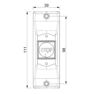 Sanel Buton Sarı Zemin Kırmızı Düğme Boru Tipi Montaj Stop Yazısı SSB863