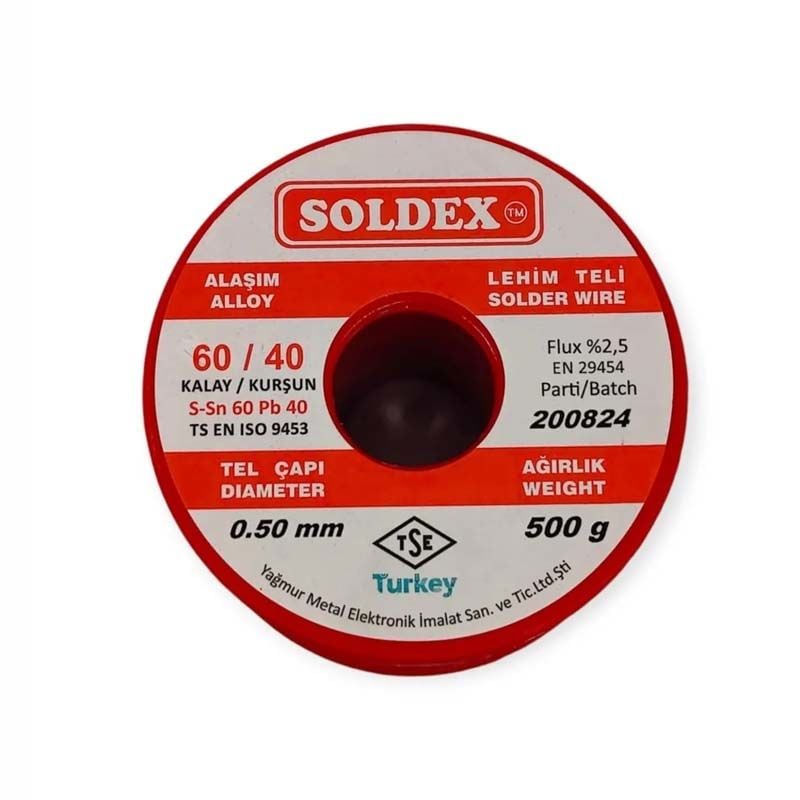Lehim Teli Kurşunlu SN 60 PB 40 0,5mm 500 Gr 60/40
