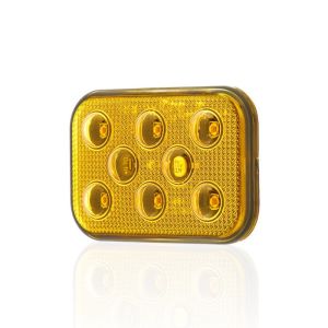 Sanel 12V Universal Kare 6 Led Dış Makan Uyumlu Sarı SBD12Y6