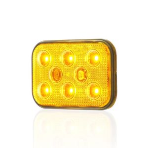 Sanel 12V Universal Kare 6 Led Dış Makan Uyumlu Sarı SBD12Y6