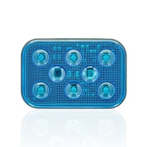 Sanel 24V Universal Kare 6 Led Dış Makan Uyumlu Mavi SBD24B6