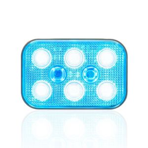 Sanel 24V Universal Kare 6 Led Dış Makan Uyumlu Mavi SBD24B6