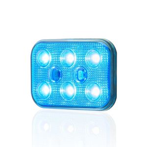 Sanel 24V Universal Kare 6 Led Dış Makan Uyumlu Mavi SBD24B6