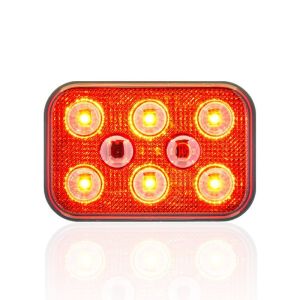 Sanel 24V Universal Kare 6 Led Dış Makan Uyumlu Kırımızı SBD24R6