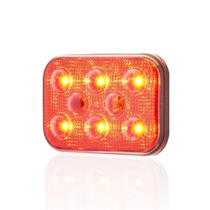 Sanel 24V Universal Kare 6 Led Dış Makan Uyumlu Kırımızı SBD24R6