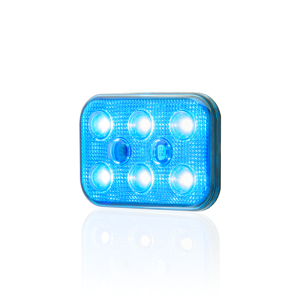 Sanel Animasyonlu 12 - 24V Universal Kare 6 Led Dış Mekan Uyumlu Mavi SBDF6B