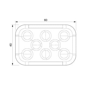 Sanel Animasyonlu 12 - 24V Universal Kare 6 Led Dış Mekan Uyumlu Kırmızı SBDF6R