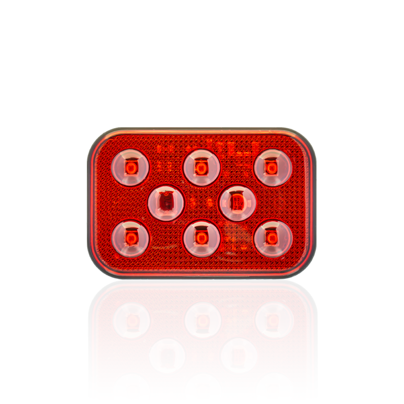 Sanel Animasyonlu 12 - 24V Universal Kare 6 Led Dış Mekan Uyumlu Kırmızı SBDF6R